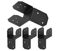 Joist Connector Brackets - 4 Pack 4x4 Wood Post Caps, Heavy Duty Beam Ties for Secure Mounting | Outdoor Deck Fence Rafters, Log Cabin Roof Assembly, Backyard Pergola Building, Indoor Structural