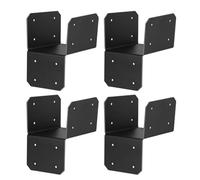Joist Connector Brackets - 4 Pack 4x4 Wood Post Caps, Heavy Duty Beam Ties for Secure Mounting | Outdoor Deck Fence Rafters, Log Cabin Roof Assembly, Backyard Pergola Building, Indoor Structural