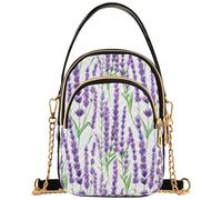 Joitme Borsa a tracolla da donna chic borsa per telefono piccola borsa a catena trapuntata designer borsa a tracolla acquerello lavanda viola 15 x 8 x 21 cm
