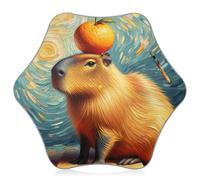 Joitme Starry Night Capybara Blue Rain Ombrelli, facile da aprire e chiudere, ombrello per bambini