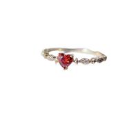 JOIVIV Fascino alla Moda Amore Anelli con Rubino per Le Donne Anello con zirconi in Cristallo a Cuore Accessori Donna Gioielli per Feste di Nozze