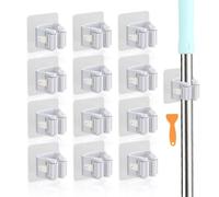 JOIYHY 12 Pezzi Portascope da Muro, Appendi scope a Muro, Porta Scope Parete Adesivo, Non è necessario forare，Adatto Per Cucina, Garage, Giardino, Terrazza, Bagno