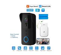 JOJIDE Video Citofono, Videocitofono WiFi 5G 2.4G 1080P Tuya Smart, citofono wireless esterno, telecamera wireless impermeabile, campanello con suoneria(Black Option 2)