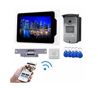 JOJIDE Video Doorbell, di videocitofono campanello for porte senza fili Videocitofono Tuya IP for sblocco remoto della scheda RFID Touch Screen dell'appartamento domestico(UCYBO-701MEID11LOCK)