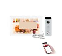 JOJIDE Video Doorbell, di videocitofono Tuya Smart Alimentatore integrato Videocitofono Full Touch Screen Telecamera super grandangolare(J-B6-P207W-M721WA-B)