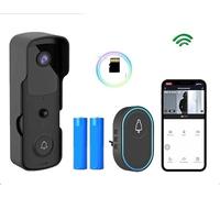 JOJIDE Video Doorbell, Tuya Smart Campanello Videocamera Campanello Interfono Allarme A Infrarossi Telecamera Di Sicurezza Wireless Impermeabile 1080P HD Monitoraggio Remoto(F)