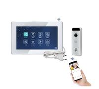 JOJIDE Video Doorbell, Videocitofono Tuya da 10 pollici for il videocitofono multilingua del telefono del portello del touch screen domestico con controllo di accesso remoto(J-B6-P207W-M121WA-B)