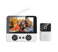 JOJIDE Video Doorbell, Videocitofono wireless da 4,3 pollici con telecamera grandangolare HD e videocitofono(White)