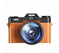 JOJIDE Vlog Camera, Fotocamera digitale Videocamera Vlog for webcam Grandangolo Zoom digitale 16X Fotografia da 48 MP Schermo ribaltabile da 3 pollici(With 16GB TF card,With 2 Lens-01)