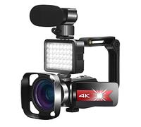 JOJIDE Vlog Camera, Videocamera da 56 MP Videocamera Vlog 4K for streaming live Webcam Visione notturna Zoom 16X Fotografia Registratore digitale(64G SD Card,Kit 1)