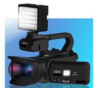 JOJIDE Vlog Camera, Videocamera da 64 MP Videocamera Full 4K 60FPS for lo streaming live Webcam 18X Auto Focus Vlog Recorder 4quot; Ruota schermo(32G SD Card,With Fill Light)