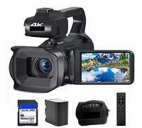 JOJIDE Vlog Camera, Videocamera digitale da 64 MP for la fotografia Full 4K 60FPS Videocamera Vlog Live Stream Webcam Messa a fuoco automatica Videoregistratore(32G SD Card,Standard)