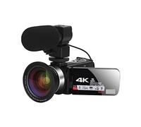 JOJIDE Vlog Camera, Videocamera digitale Videocamera professionale 4K Fill Light Vlogging Kit for lo streaming con Zoom 16X Fotografia(64G SD Card,With Lens MIC)