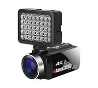 JOJIDE Vlog Camera, Videocamera digitale Videocamera professionale 4K Fill Light Vlogging Kit for lo streaming con Zoom 16X Fotografia(64G SD Card,With Light)