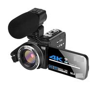 JOJIDE Vlog Camera, Videocamera Full 4k Videocamera professionale Streaming live Visione notturna Fotocamere digitali da 58 MP Registrazione Vlog(64G SD Card,With Microphone)