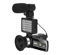 JOJIDE Vlog Camera, Videocamere digitali grandangolari 4K Registrazione in loop al rallentatore Microfono Videocamera Messa a fuoco automatica Streaming Webcam Vlog Kit(128G SD Card,Generation 3)