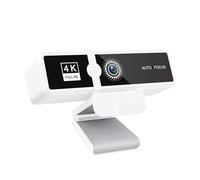 JOJIDE Webcam 4K con messa a fuoco automatica 30FPS, fotocamera for computer USB 2K/1080P con doppio microfono integrato e copertura for la privacy(White-4K)