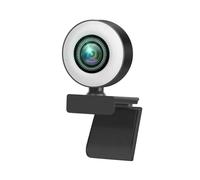 JOJIDE Webcam 4K Mini fotocamera Webcam Full HD con microfono con luce di riempimento ad anello Trasmissione live USB(4K)