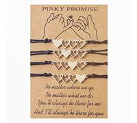 jojnsha 2/3/4x Promise Braccialetti Per Cuore Per Coppie Femminile Adolescenti Con Carta Desiderio Coordinabile Amicizia Brac Braccialetti Abbinamento Accoppiamento Amicizia A Coppia Bracciale