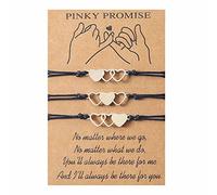 jojnsha 2/3/4x Promise Braccialetti Per Cuore Per Coppie Femminile Adolescenti Con Carta Desiderio Coordinabile Amicizia Brac Braccialetti Abbinamento Accoppiamento Amicizia A Coppia Bracciale