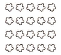 jojnsha 20pcs Pendenti con Tela Perline Fiori Placcati in Argento Antico per Gioielli Bracciale Che Producono Accessori Fai -da -Te Artigianato 16x16 Mm Perle Fiori Artigianato con Buchi.