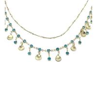 jojnsha Accessorio alla moda della collana dell'oro dello zircone blu della catena della clavicola per le feste e le date