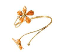 jojnsha Braccialetto elastico regolabile con fiore con gocce 3D a olio, perfetto per abiti artistici e stili ispirati alla natura, braccialetto elastico floreale, Misura unica, come descritto