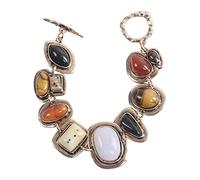 jojnsha Braccialetto europeo e gioielli romanzo tendenza esagerato geometrico metallo pietra bracciale temperamento braccialetto