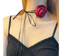 jojnsha Collana multicolore con fiore e clavicola, girocollo a forma di rosa, per donne e ragazze, per feste e banchetti, ornamento con rose, Misura unica, come descritto, come descritto