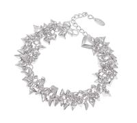 jojnsha Moderno ed elegante cuore in acciaio inox per le donne gioielli versatili per tutti i giorni con personalità unica fascino unico amore fascino accessorio da polso, Misura unica, come descritto