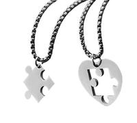 jojnsha Pieni Puzzle Del Cuore Couple Collane In Acciaio Acciaio Puzzle Collane A Sospensione Accessorio Per Coppie Regalo Romanticismo Collana Unisex