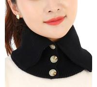 jojnsha Sciarpa con colletto lavorato a maglia sciarpa invernale calda per le donne collo avvolgente elastico falso collare sciarpa calda invernale ciclismo, Nero , 23*17*1cm