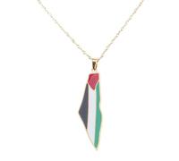 jojnsha Smalto Palestina Mappa Collana A Ciondolo Collana Etnica Hip Hop Clavicolare Catena Gioielli Accessorio Per La Catena Per Uomo Mappa Campagna