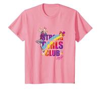 JoJo Siwa Strong Girls Club Rainbow Flex Maglietta, Bambini, Rosa, 10 Anni