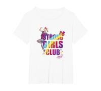 JoJo Siwa Strong Girls Club Rainbow Flex Maglietta, Donna Plus-Size, Bianco, 2X