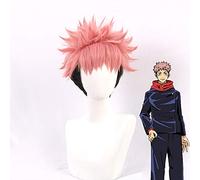 JOJO STYLE Costume Cosplay Anime Jujutsu Kaisen Yuji Itadori Costume Cosplay Party Materiale di qualità Compreso Vestito Completo Adatto per Uomini E Donne(Nero/Blu/Parrucca),Wig,S