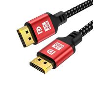 jojobnj 16K 10K Displayport 2,1 cavo DP 1m (8K@60Hz, 4K@144Hz, 2K@240Hz,40Gbit), per laptop TV Gaming Monitor (rosso)