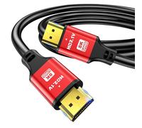 jojobnj Cavo HDMI 8K 3m, High Speed HDMI Cable 48Gbps 8K@60Hz 4K@120Hz, HDCP 2.2 & 2.3, DTS:X, HDR 10 Compatibile con Roku TV/eARC/3D/PS5/HDTV/Laptop/Blu-ray (RED)