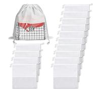 JOJOCY 15 sacchetti per la polvere per borse, 35 cm, in tessuto non tessuto, antipolvere, con coulisse, trasparenti, con finestrella, organizer per riporre oggetti (bianco)
