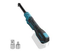 JOJOCY Chiave a cricchetto a batteria brushless da 3/8", compatibile con batteria MK da 18 V, con adattatore da 1/2" e 1/4", testa allungata da 15 cm, vite a cricchetto elettrica, 80 Nm, 320 giri/min