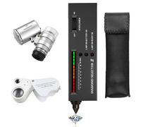 JOJOCY Penna Tester di Diamanti Professionale, Penna di Test Elettronica ad Alta Precisione con 2 Lenti 30x 60x Mini Lente LED Pieghevole