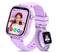 JoJoego Smartwatch Bambini con Chiamate e GPS, 4G Orologio Smartwatch Bambini con Videochiamate, SOS, modalità Scuola, Chat, Sveglia, SIM, Contapassi IP68, Regalo Ragazze/Ragazzi, 4-14 Anni Viola