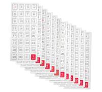 jojofuny 1 Set Adesivi del Piano Anno Pianificatore Numero Etichette Adesivo Adesivi Calendario Fai da Te Adesivi Calendario Adesivi Schede del Libro Carta 12 Fogli