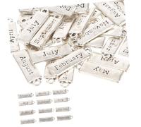 jojofuny 1 Set Etichetta Del Mese Per Fabbricazione Ciondolo Gioielli Dodici Mesi Ciondoli Portachiavi Fai Da Te Pendenti Decorativi Accessorio Fai Da Te Silver Lega 50 Pezzi