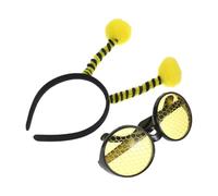 jojofuny 1 Set Fascia per capelli da ape Occhiali Costume da ape Antenna per ape da donna Fascia per capelli per costumi estivi Occhiali divertenti Fascia per ape e occhiali Tessuto Miss Abbigliamento