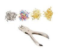 jojofuny 1 Set Fermagli Con Perforatore Manuale Materiale Artigianale Diy Per Fissaggio Carta E Progetti Creativi Include Tipi Fermagli Colorati E Puncher Resistente 400 Pezzi