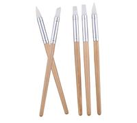 jojofuny 1 Set Set di Strumenti per La Ceramica Lavoro Argilla Mestiere Modellando Modanatura Strumenti di Scultura Strumento per Intagliare Il Silicone Strumenti di Posa di Legno 5 Pezzi