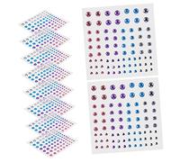 jojofuny 10 Fogli Patch per Trapano Viso Strass Etichetta Adesivi Festival Gemma Trucco Decorativo Decorazioni Unghie Adesivo con Gemme per Il Viso Colorato Acrilico