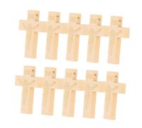 jojofuny 10 Pezzi accessori per orecchini fai da te perle per la produzione di gioielli religione pendente con disegno a croce materiale per gioielli fai da te di legno