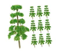 jojofuny 10 Pezzi Mini Albero Modello Impostore Simulare Natale Alberi in Miniatura Per L'artigianato Tre Miniature Kit Mini Pini Albero in Miniatura Piccolo Fogliame Green Plastica